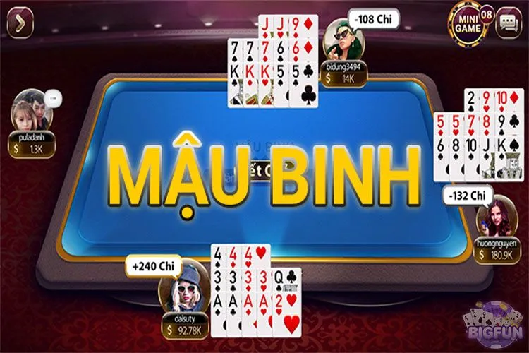 Game Mậu Binh là một trong các game bài được nhiều người ưa chuộng
