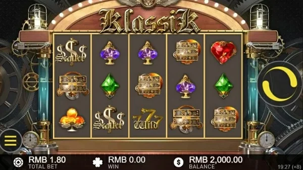 Giao diện game cổ điển của Klassik Slot