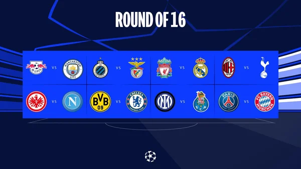 16 đội bóng tham dự vòng 16 của UEFA Champions League 2022/2023